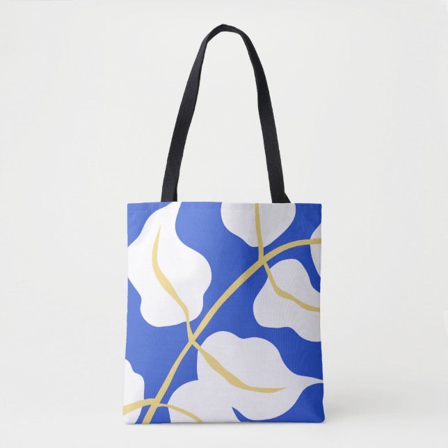 Tote Bag Feuille d'impression d'été de la côte bleue (Devant)