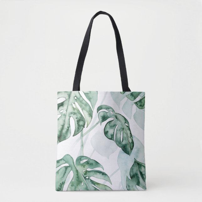 Tote Bag Feuille fendue de paume tropicale (Devant)