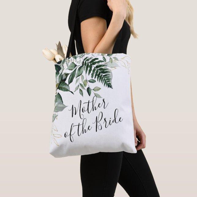 Tote Bag Feuilles botaniques Verdure mère du cadeau de la m (De près)