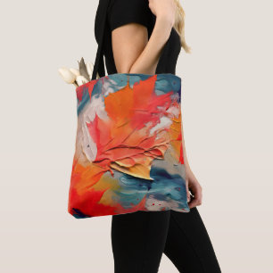 Tote Bag Feuilles dans le vent – Mouvement abstrait d'autom