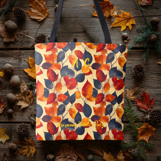 Tote Bag Feuilles d'automne audacieuses avec vibrations d'a (Créateur téléchargé)