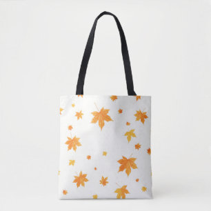 Tote Bag Feuilles d'automne chaudes Aquarelle Érable et chê