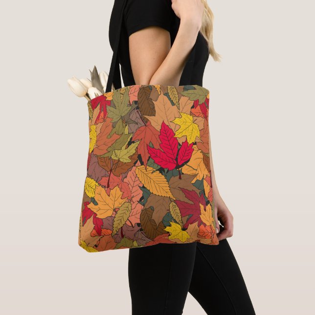Tote Bag Feuilles d'automne colorées (De près)