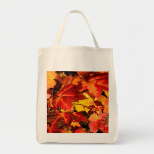 Tote Bag Feuilles d'automne colorées, feuille d'érable roug