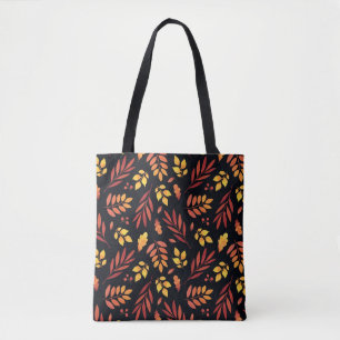 Tote Bag Feuilles d'automne colorées Motif d'aquarelle