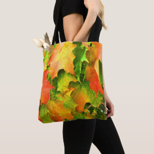 Tote Bag Feuilles d'automne Couleurs d'automne Orange Vert