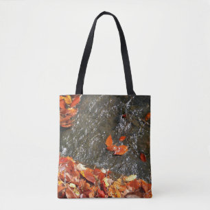 Tote Bag Feuilles d'automne dans la cascade I Photographie