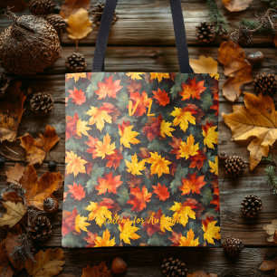Tote Bag Feuilles d'automne en gras avec des vibes d'automn