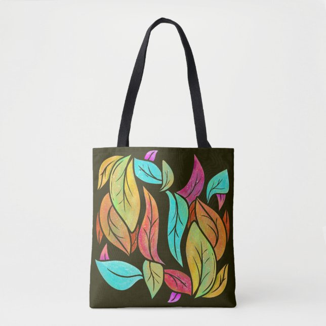 Tote Bag Feuilles d'automne motif (Devant)