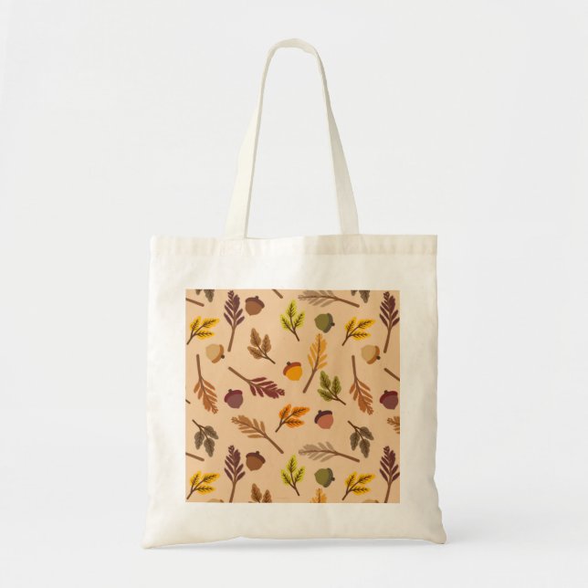 Tote Bag Feuilles de automne confortables et Acorns (Devant)