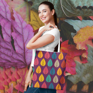 Tote Bag Feuilles de chute colorées