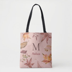 Tote Bag Feuilles de chute d'aquarelle personnalisées