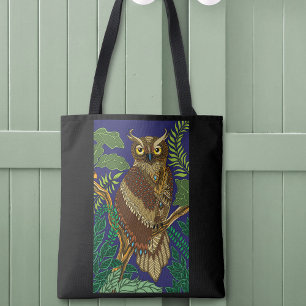 Tote Bag Feuilles de la forêt de Owl Green
