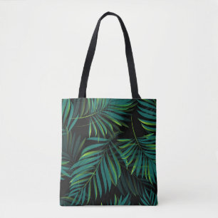 Tote Bag Feuilles de palmiers tropicaux verts. Graphique mo