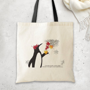 Tote Bag Feuilles d'érable d'automne et mignonnes pingouins