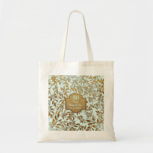 Tote Bag Feuilles d'or 50e anniversaire Mariage