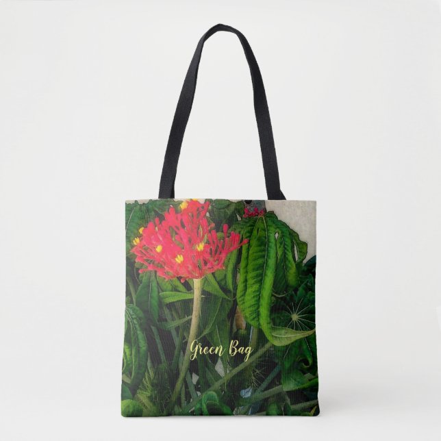 Tote Bag Feuilles et fleurs Plantes de corail (Devant)