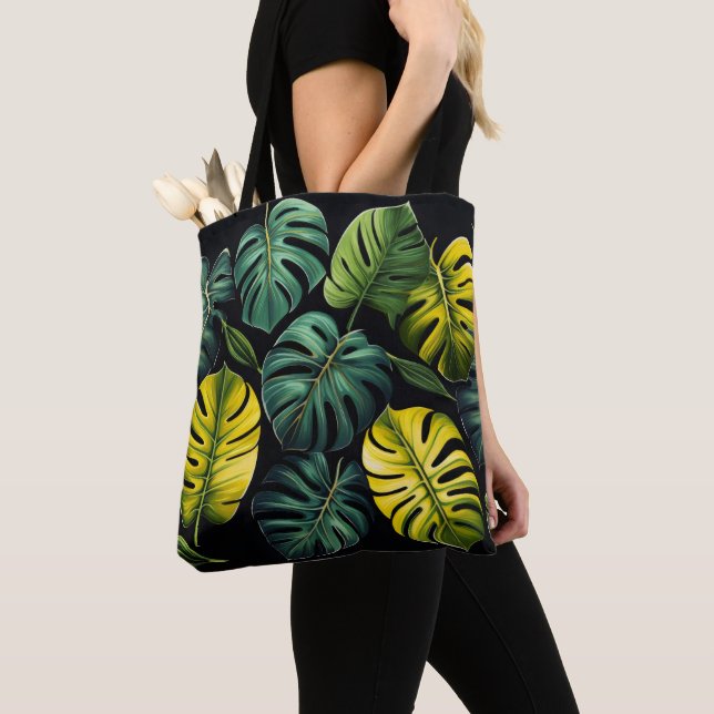 Tote Bag Feuilles Monstera (De près)
