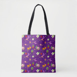 Tote Bag Feuilles tropicaux en violet