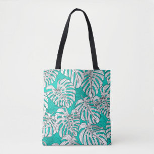 Tote Bag Feuilles tropicaux, feuilles jungle sans soudure v