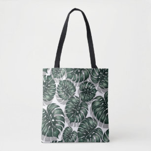 Tote Bag Feuilles tropicaux, monstère de la jungle