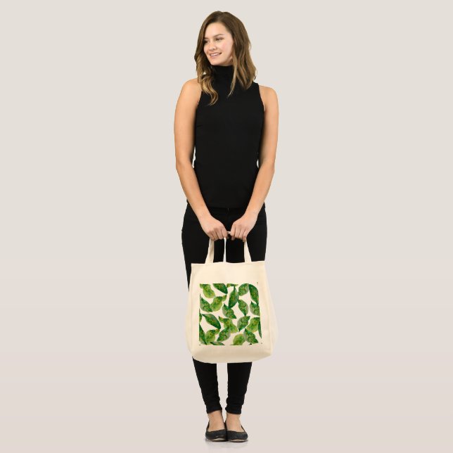 Tote Bag Feuilles verts (Devant (modèle))