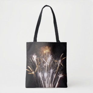 Tote Bag Feux d'artifice blancs et or II Célébration patrio