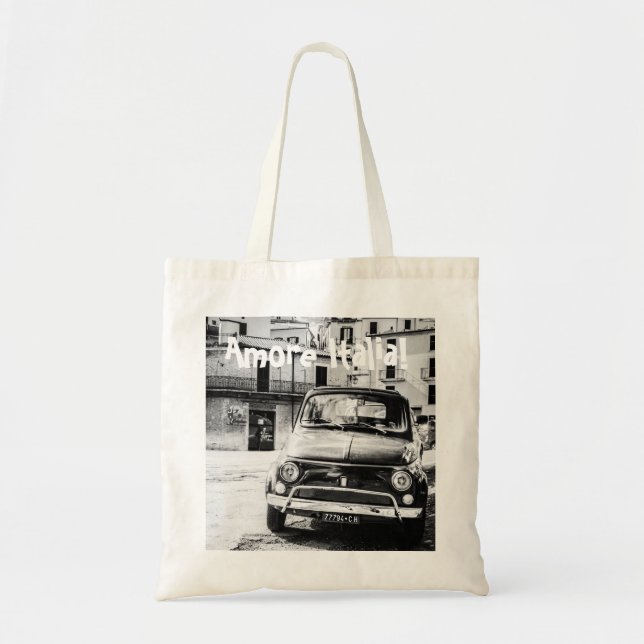 Tote Bag Fiat 500 en rétros cadeaux de voyage de l'Italie (Devant)