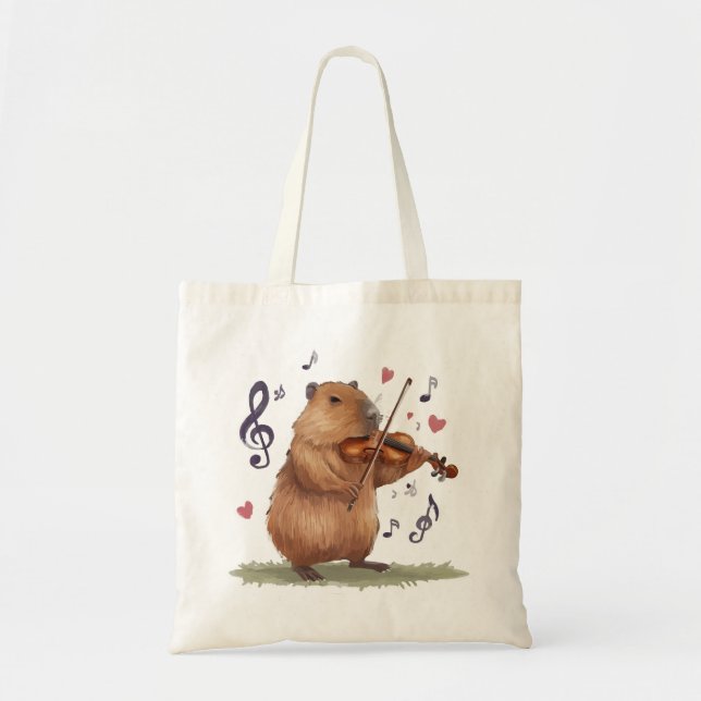 Tote Bag fiddler capybara (Devant)