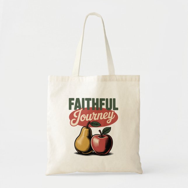 Tote Bag Fidèle Voyage Pear Apple Retro Christian Tee (Devant)