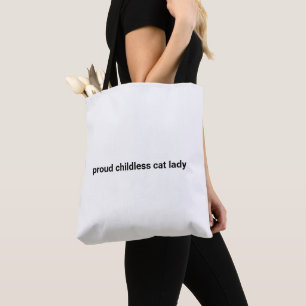 Tote Bag Fier chat sans enfant femme minimaliste drôle cout