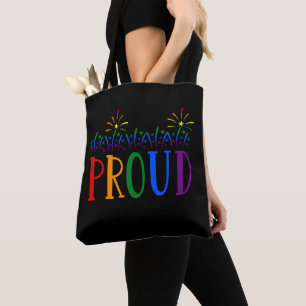 Tote Bag FIER Gay Pride LGBT Feux d'artifice Noir