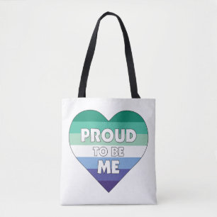 Tote Bag Fière d'être moi LGBTQ Hommes Gay Pride Coeur