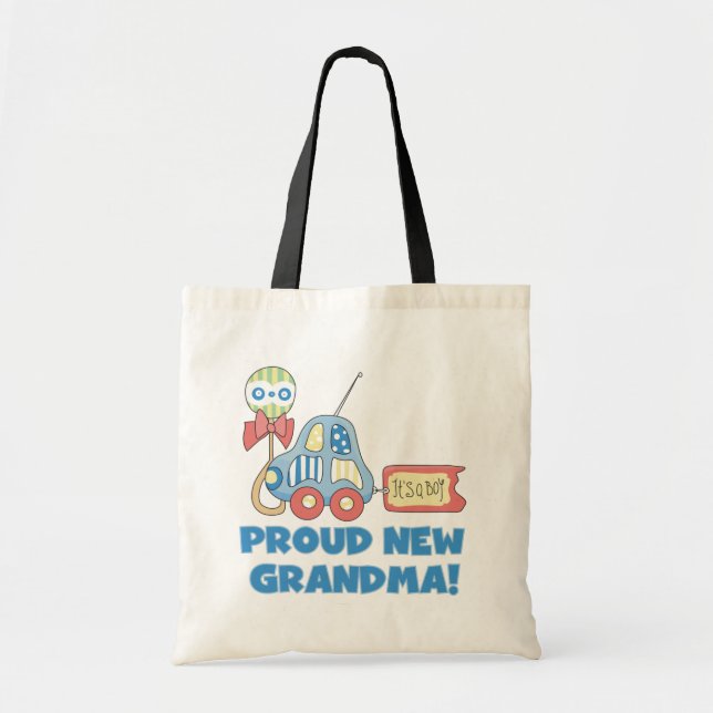 Tote Bag Fière nouvelle grand-mère-C'est un garçon Tshirts  (Devant)
