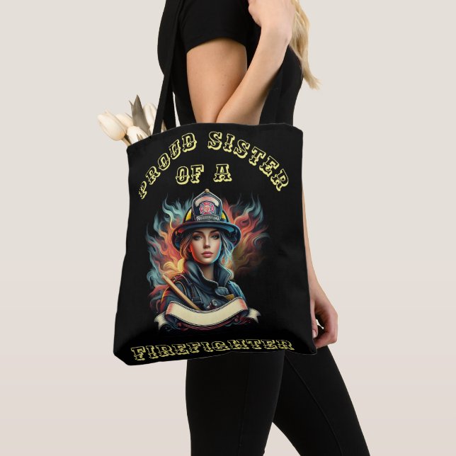 Tote Bag Fière Soeur d'un FireFighter imagination W (De près)