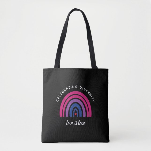 Tote Bag Fierté Bisexuelle Célébrer la diversité L'amour es (Devant)