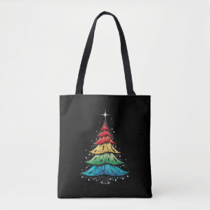 Tote Bag Fierté LGBTQ Arc-en-ciel Drapeau Gay Arbre de Noël