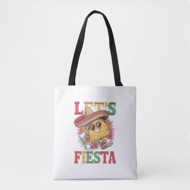 Tote Bag Fiesta Taco Design Fun Cinco de Mayo Mexicaine (Devant)