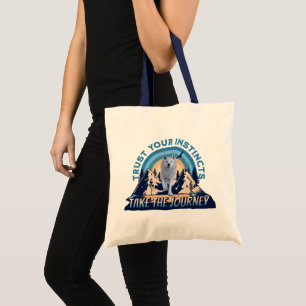 Tote Bag Fiez-vous à vos instincts Aventure de loup arctiqu