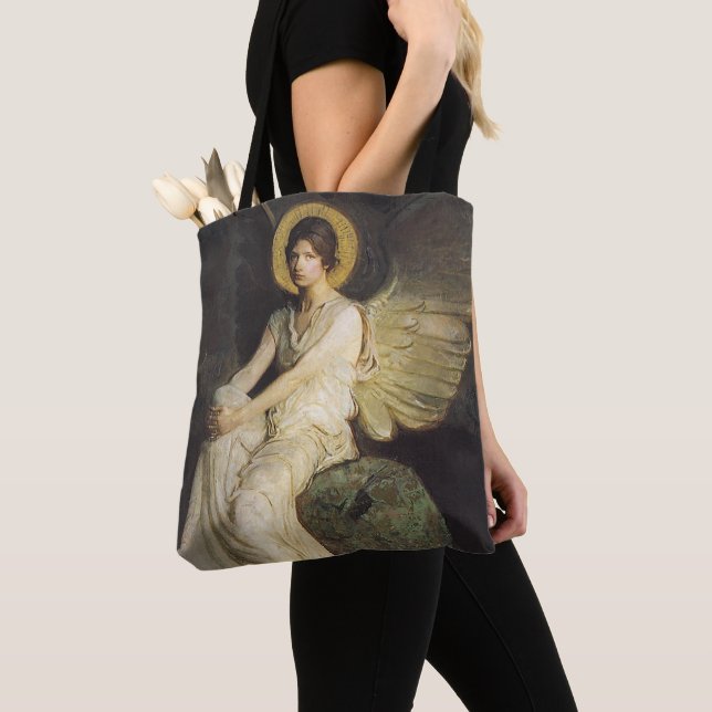 Tote Bag Figure ailée assise sur un rocher par Abbott Thaye (De près)