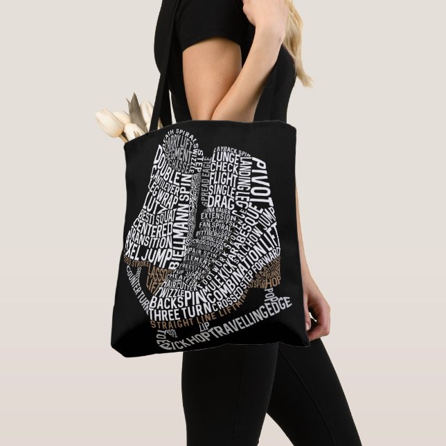 Tote Bag Figure Patinage Mot Art Danse sur glace (De près)