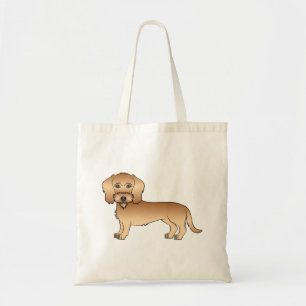 Tote Bag Fil à roue Haired Dachshund mignon chien de dessin