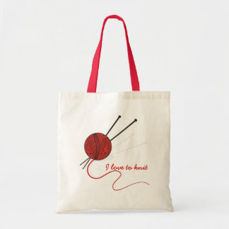 Tote Bag Fil à tricoter et aiguilles/sac