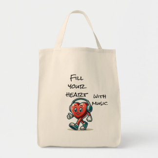 Tote Bag fill your heart with music