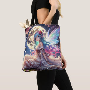 Tote Bag Fille Anime Princesse Fée de la Lune dans un Jardi