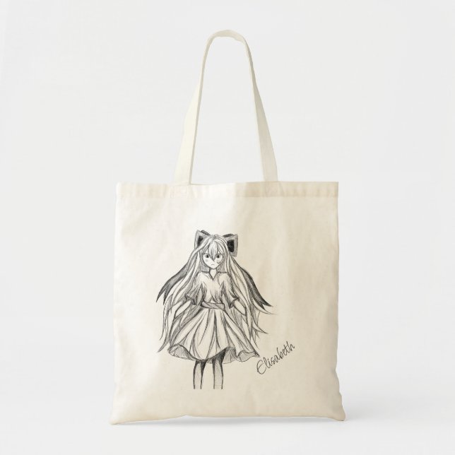 Tote Bag Fille avec ruban (Devant)