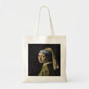 Tote Bag Fille Avec Une Fraise Élevant Beau Art Spoof