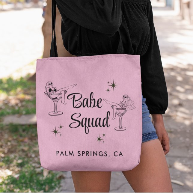 Tote Bag Fille Babe Squad Pink Bachelorette Party (Créateur téléchargé)