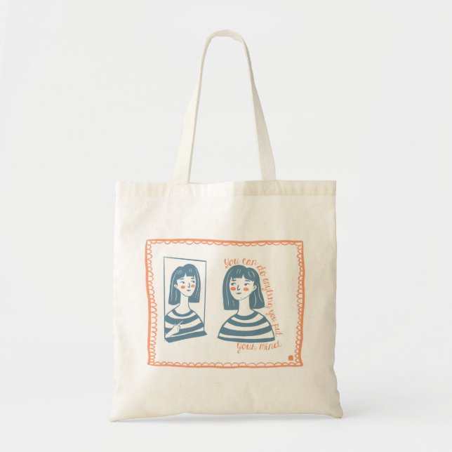 Tote Bag Fille de dessin d'art (Devant)