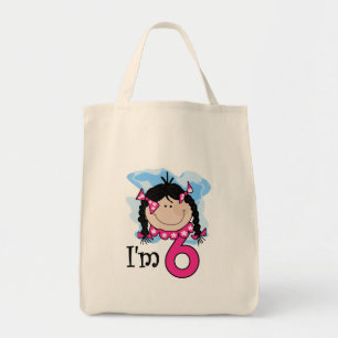 Tote Bag Fille d'une chevelure noire j'ai six ans